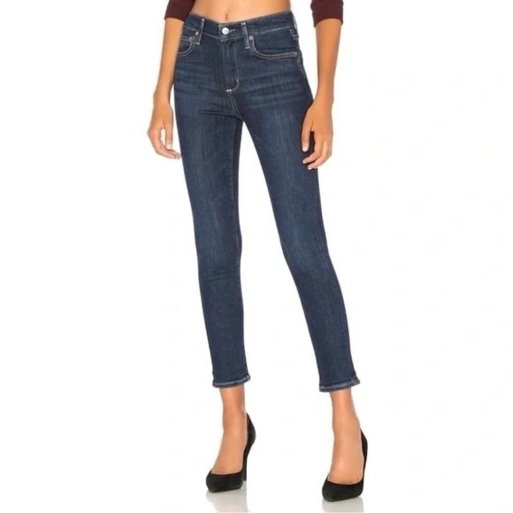 AGOLDE Sophie Mid-Rise Skinny Ankle Jeans in Cabana Dark Indigo Wash Size 28